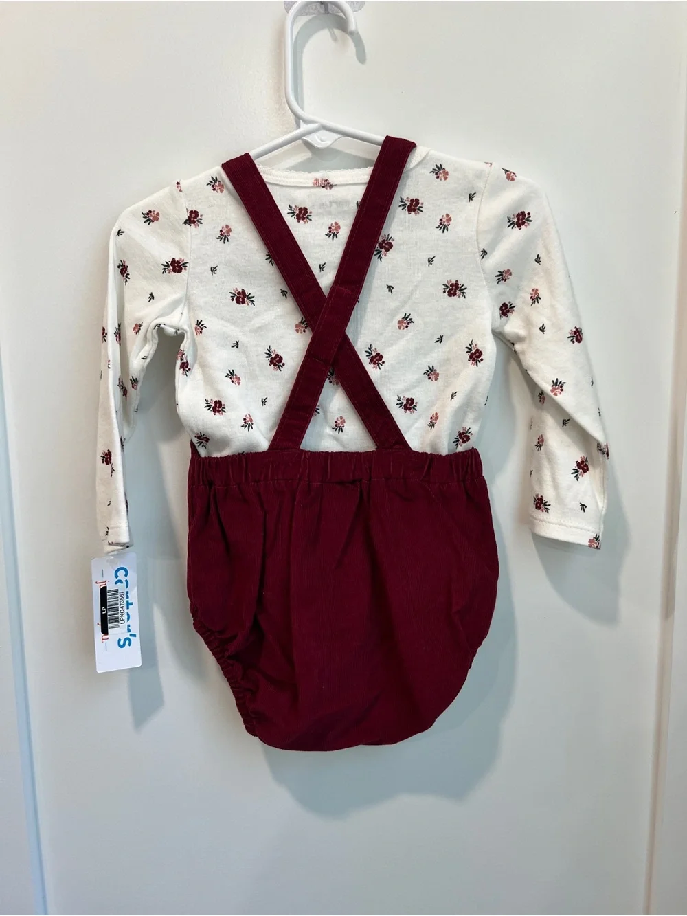 Carter’s Just One You Burgundy Bubble Romper & Floral Bodysuit Set | 12 Months